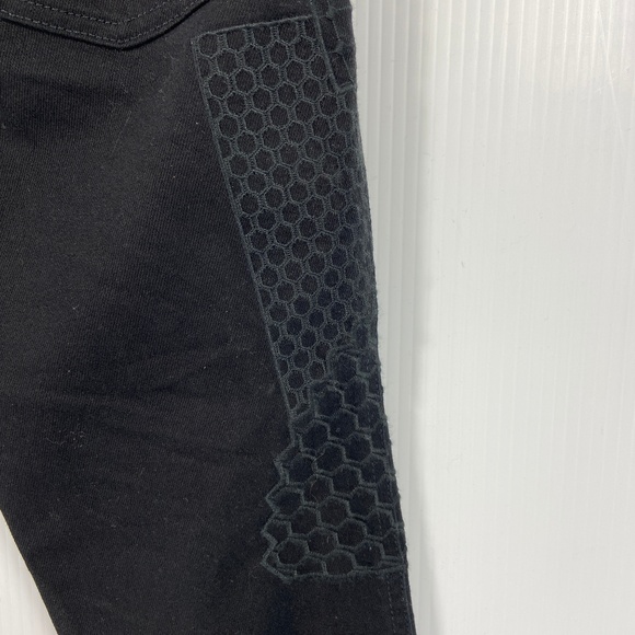 Stella Mccartney Black Denim Jeans‎ Open Mesh Patterned Design Womens Size 25 - Picture 11 of 16